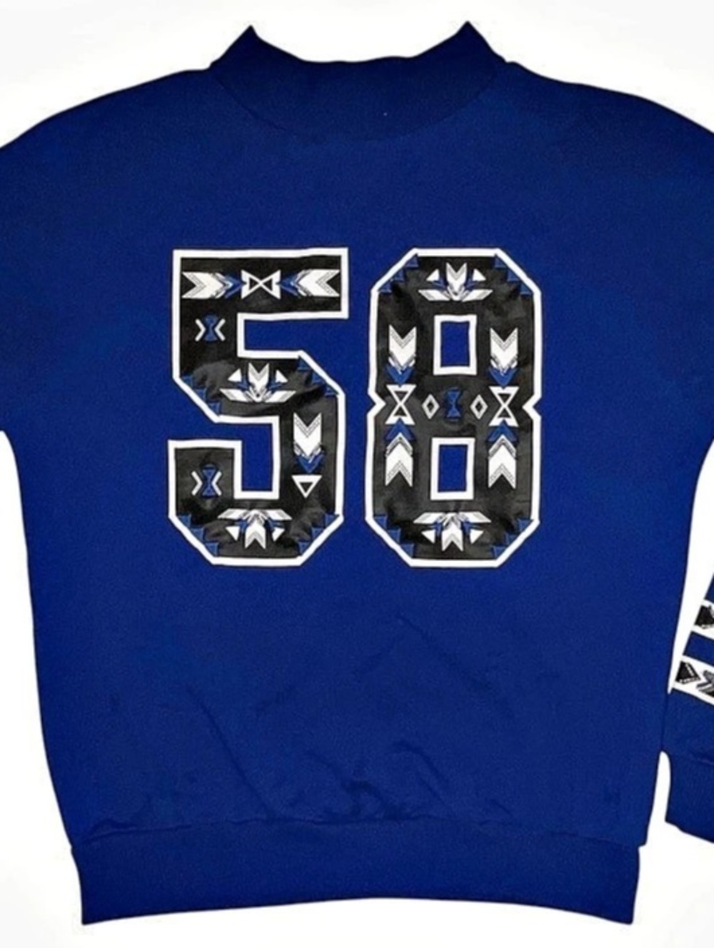 H&M Divided Royal Blue Graphic Sweatshirt XS – Embroidered 58 Beaded Detail